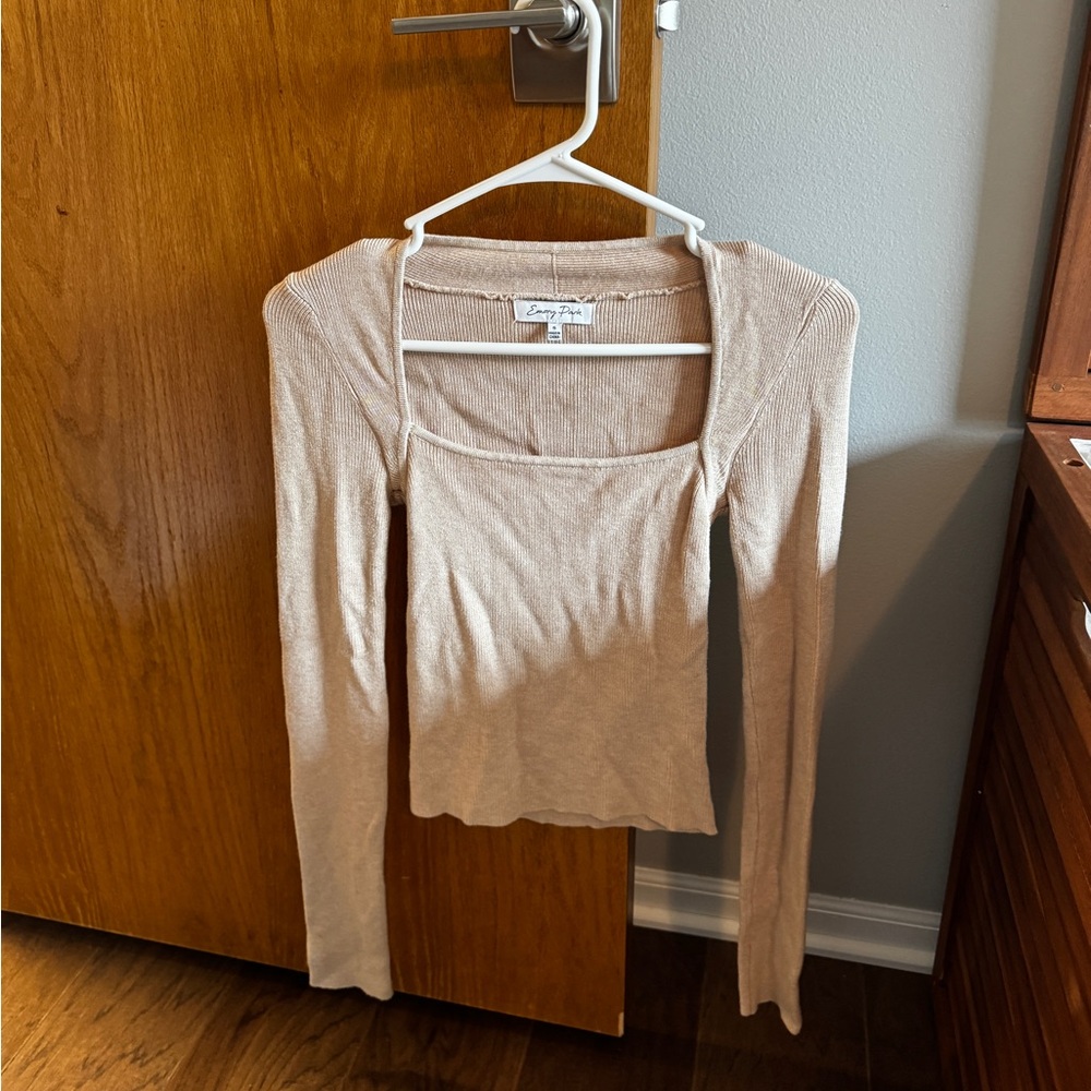 Emory Park Cream Long Sleeve Top
